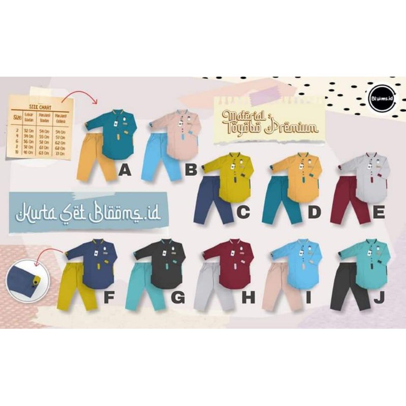 Set Kurta Toyobo premium Blooms id Rumah Gamis Naseebah