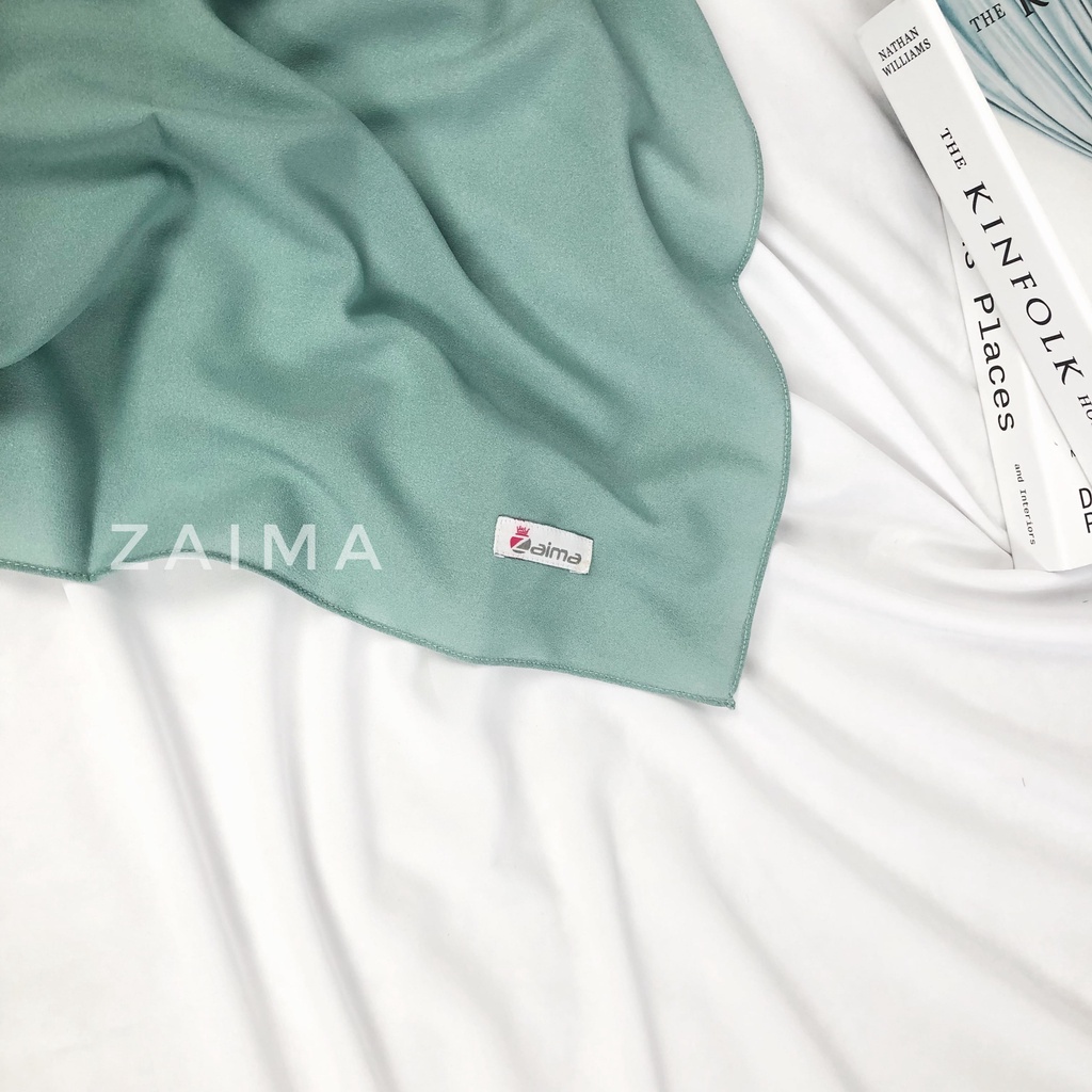 Pashmina Jumbo 220 x 120 cm Diamond Crepe Lebar Syari'i Tebal-Hijau Wardah