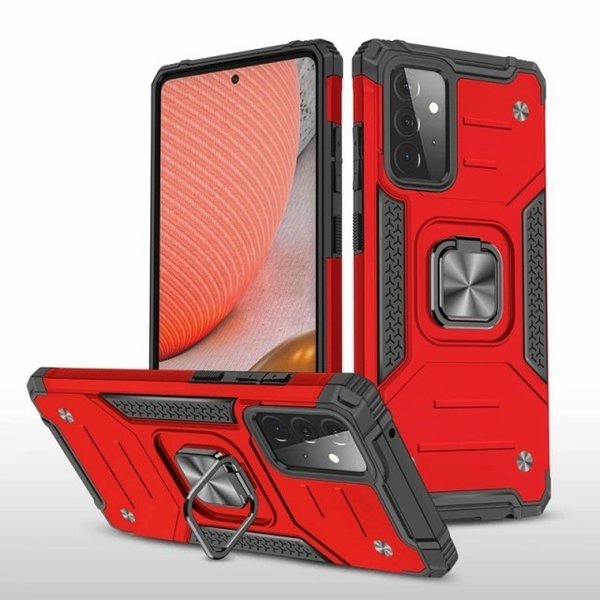 Kickstand Case Samsung A72 4G 5G 6.7&quot; Two Tone Color Hardcase Thunder Carbon Ring Holder