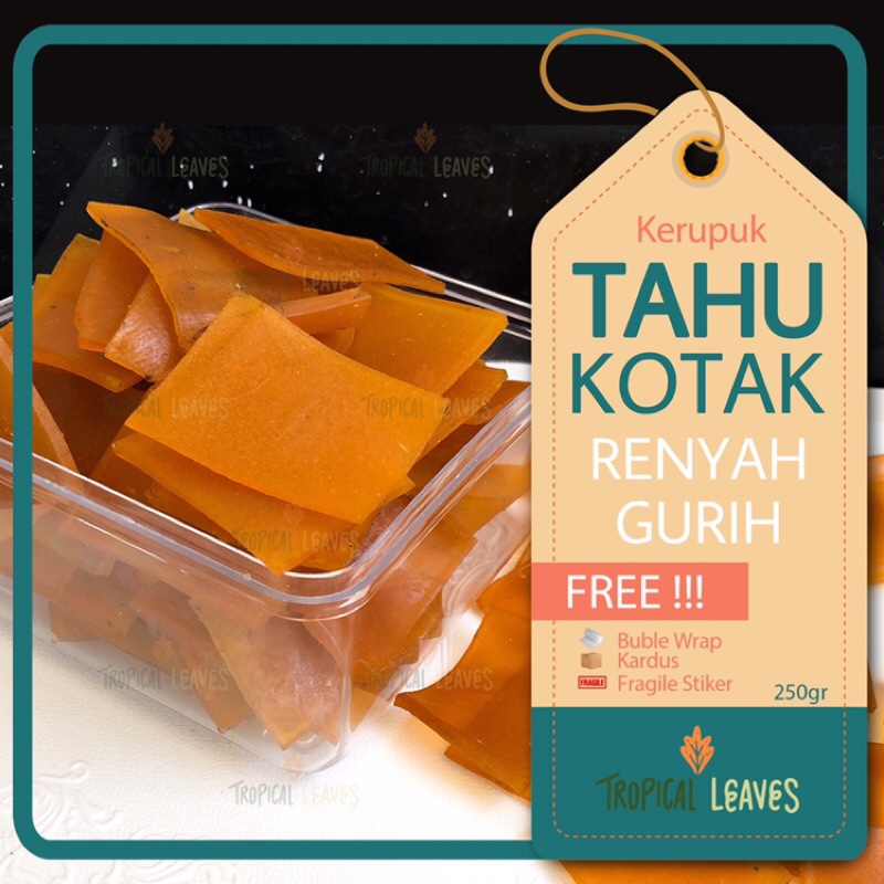 

KERUPUK TAHU KOTAK 250gr / Krupuk Tahu Kotak / Snack Tahu Renyah Enak / kerupuk Mentah