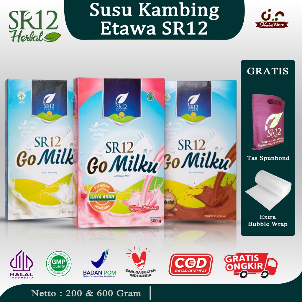 

Susu Penggemuk Badan Anak Dewasa Pria Wanita Kambing Etawa Gomilku SR12 200g 600 g