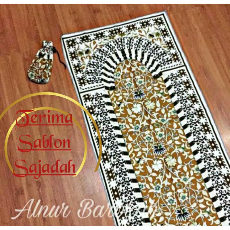 sajadah traveling motif rawdah/sajadah dompet/sajadah travel/sablon sajadah tahlil/sajadah sablon