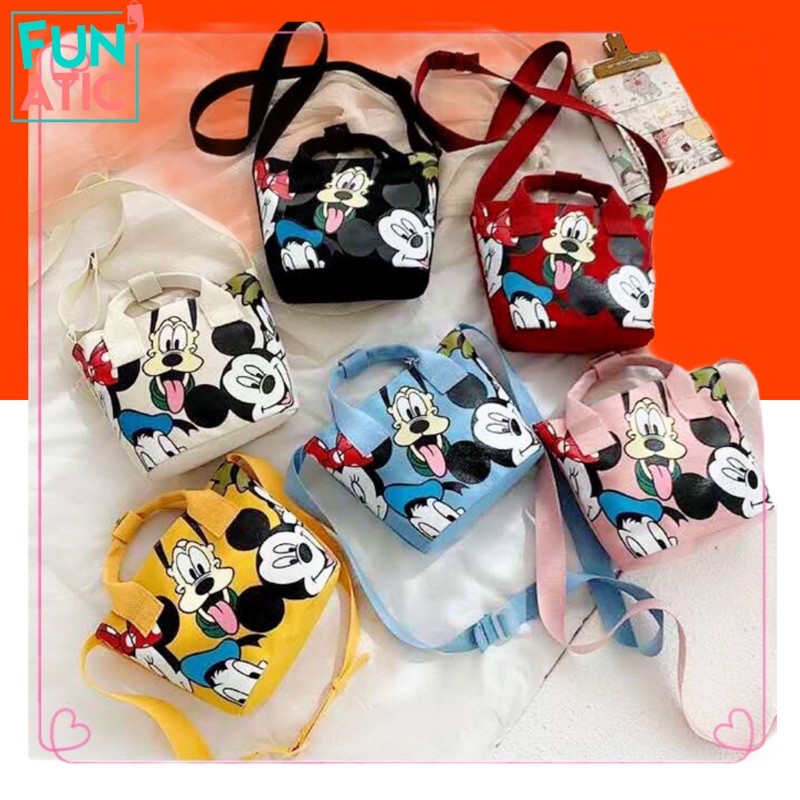 FUNATIC  MICKEY  MOUSE  TOTE BAG MINI KANVAS TAS  ANAK KOREA 