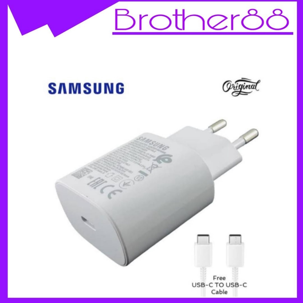 CHARGER SAMSUNG TRAVEL ADAPTOR 25W FAST CHARGING CABLE TYPE-C TO TYPE-C 5A