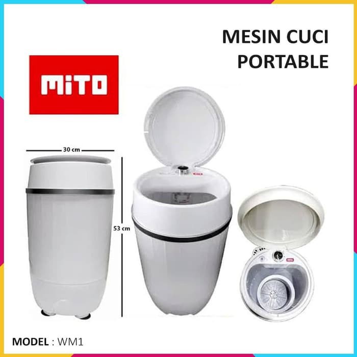 Mesin Cuci Portable Mito WM1  3.5 Kilo Mencuci dan Meniriskan Garansi Resmi