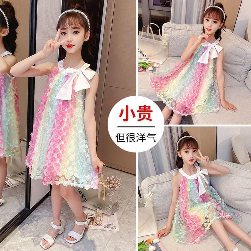 Dress Anak Perempuan Full Flower Rainbow