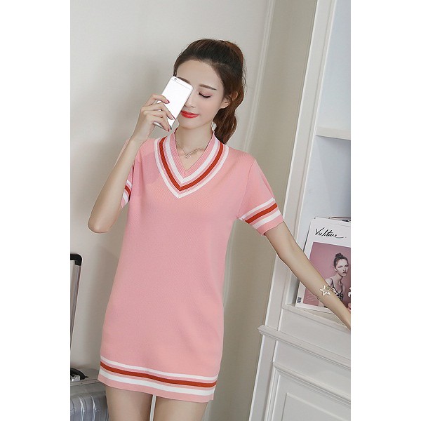 DRESS CASUAL WANITA PINK 265 PINK