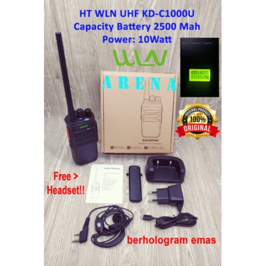 WLN KD-C1000U Handie Talkie UHF HT WLAN KDC1000 Hitam  KDC1000U