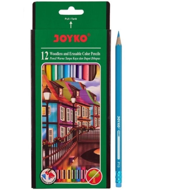 

Joyko Pensil Warna Dapat Dihapus Erasable Color Pencils Hexagonal Grip