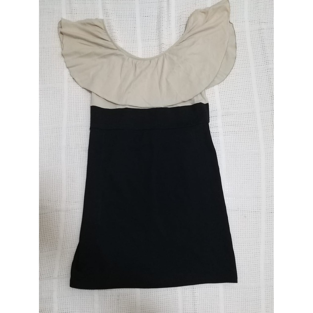 Dress Wanita Cream Hitam