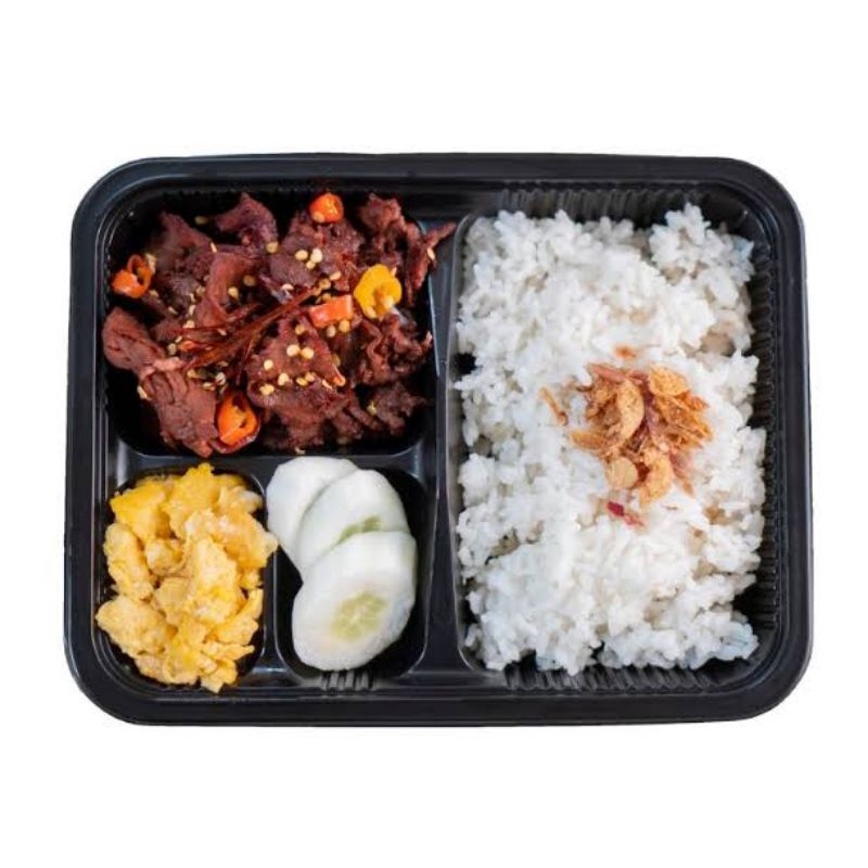 

Nasi Bento Daging Lada Hitam Halal Murah Enak