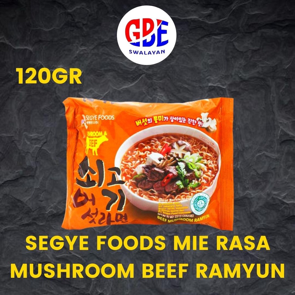 

MIE SEGYE BEEF MUSHROOM RAMYUN 120GR | MIE RAMEN SEGYE KIMCHI RAMYUN 120GR