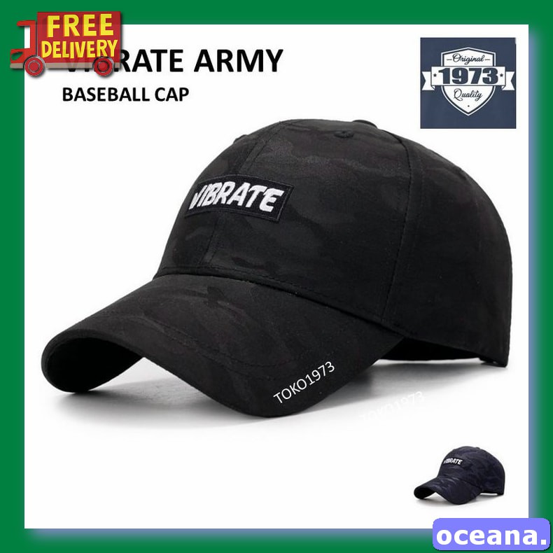 Topi Baseball Model Pria Wanita Distro Topi Baseball Hat Cap Casu RA734 Baseball Cap : Vibrate Army