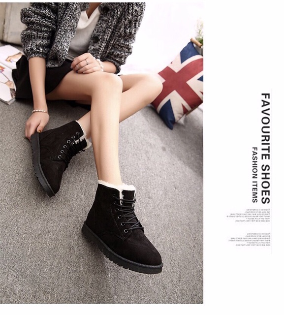 IMPORT MOLLAD Boots Thermal Sepatu Boots Winter Lapis Bulu Musim Dingin