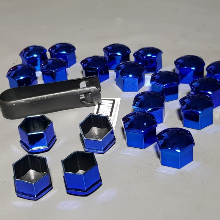 penutup baut roda velg BMW 20 pcs 17mm Biru {Part by BMW Speciall Part}