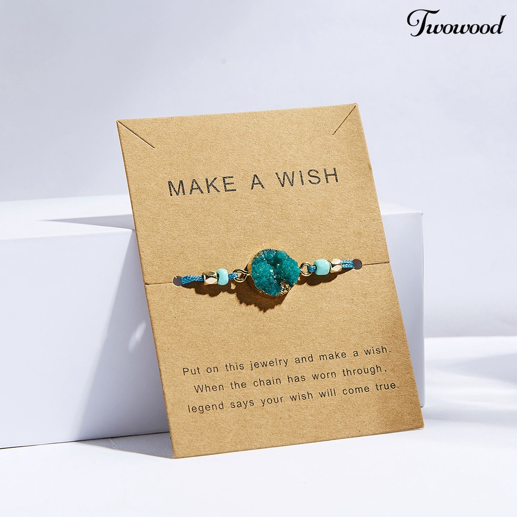 Gelang Batu Imitasi Adjustable Tahan Lama Gaya Korea Untuk Pria Dan Wanita