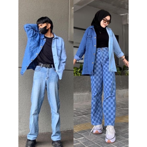 OVERSIZE JAKET WARNA TWOTONE / TWO TONE OVERSIZE JAKET WANITA CEWEK