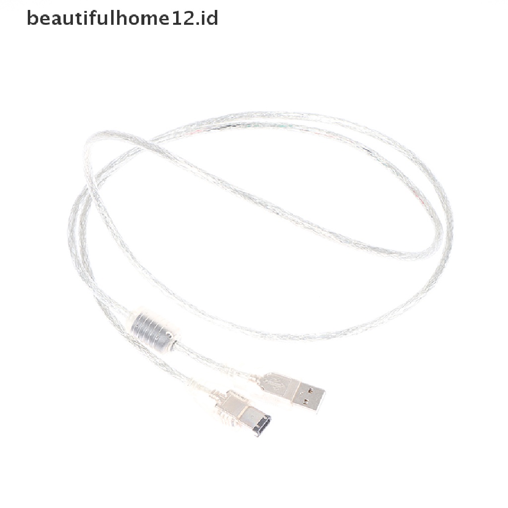 【beautifulhome12.id】 1 X Firewire IEEE 1394 6 Pin Male To USB 2.0 Male Adaptor Convertor Cable Cord .