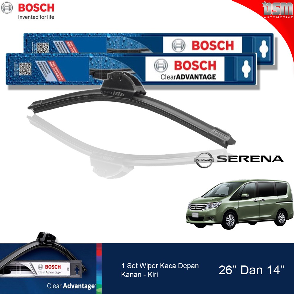 Bosch Clear Advantage Frameless / Wiper Frameless Nissan Serena 26&quot; dan 14&quot; / Wiper Serena