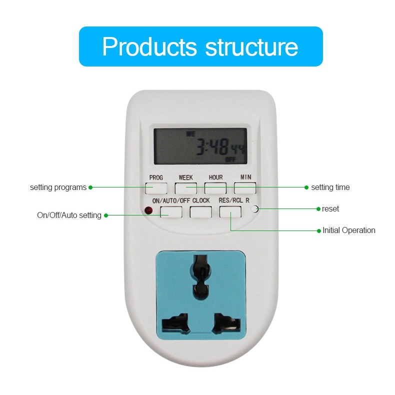 Programmable Digital Timer Switch Weekly Stop Kontak Minggu 16 Program On Off AL-06 AL 06 220V