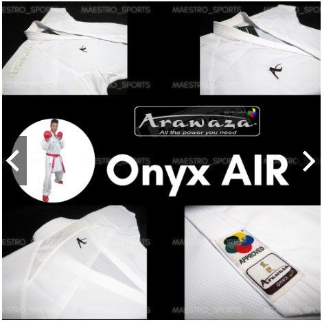 (ARZ) BAJU KARATE ARAWAZA Onyx AIR - WKF Approved - WHITE Series