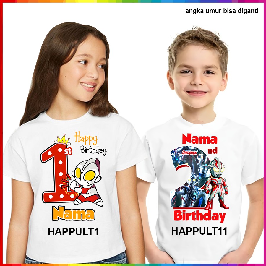 [FREE NAMA!!] Baju Kaos COUPLE  ANAK DAN DEWASA ULTRAMAN BANYAK MOTIF