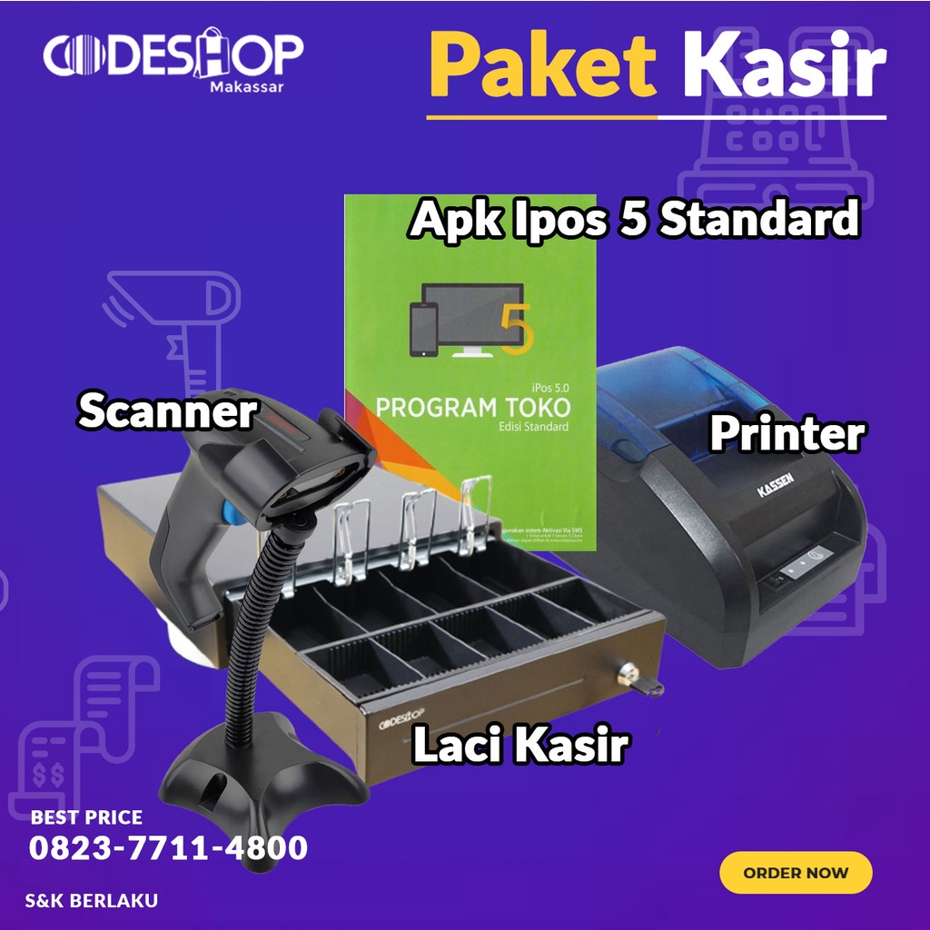 PAKET KASIR / WINDOWS / PPOB ANDROID  (CASH DRAWER+PRINTER , BERKUALITAS)