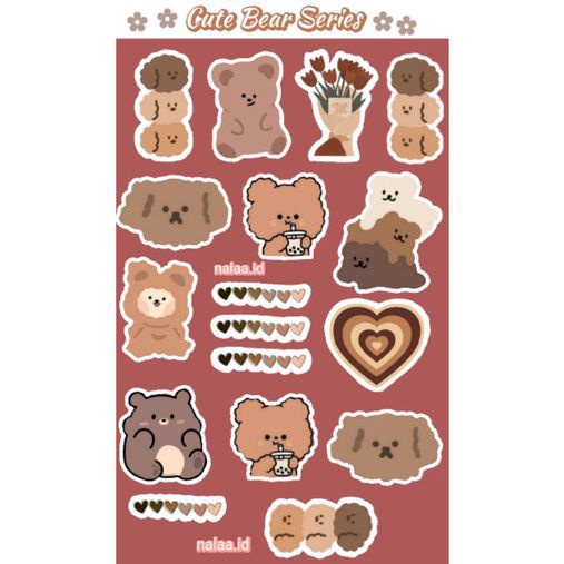 

Sticker Aesthetic/Sticker Bear Beruang/ Sticker waterproof/Sticker Hp dan Laptop