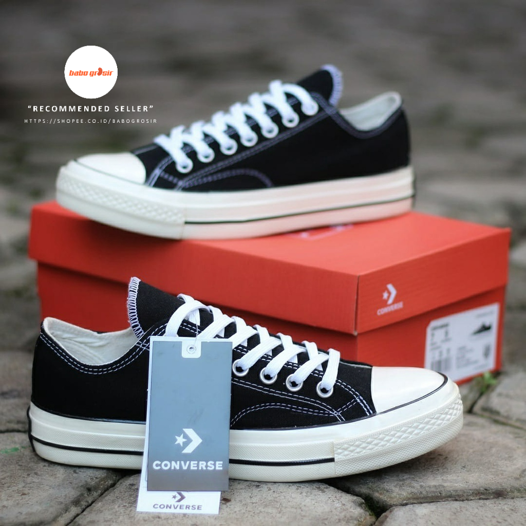 PROMO Sepatu Sneakers Converse 70s Egret Low Black White BNIB Premium Grade Original Harga Murah