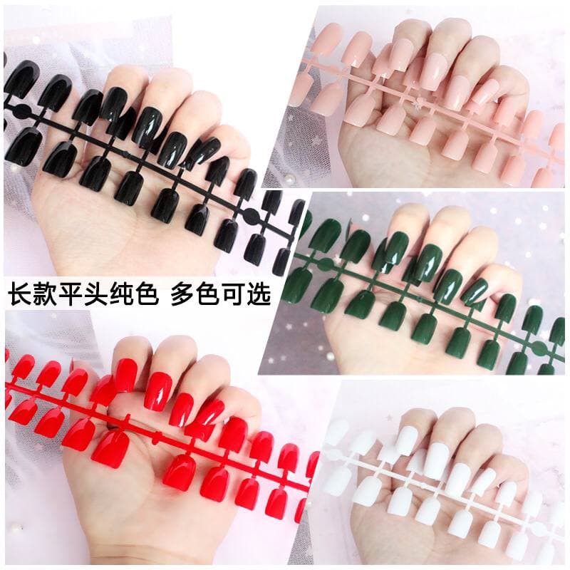 Fake Nails kuku01 Art tips Matte Nude Coffin Ballerina Drop shaped Press On Fake full cover 24pc