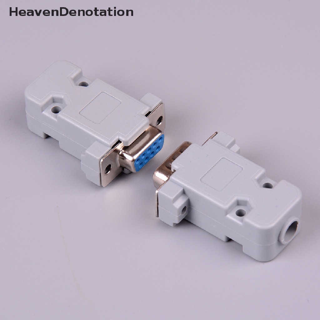 2 Set Rs232 Db9 Female Socket Plug Konektor 9 Pin Tembaga Rs232 Dengan Case