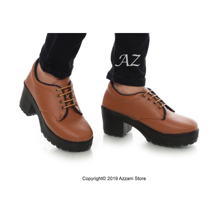 q2D5787550 Sepatu Heels Boots Wanita Gibson Realpict Women Shoes Sol Docmart - Merah Muda, 37 Fr20V2