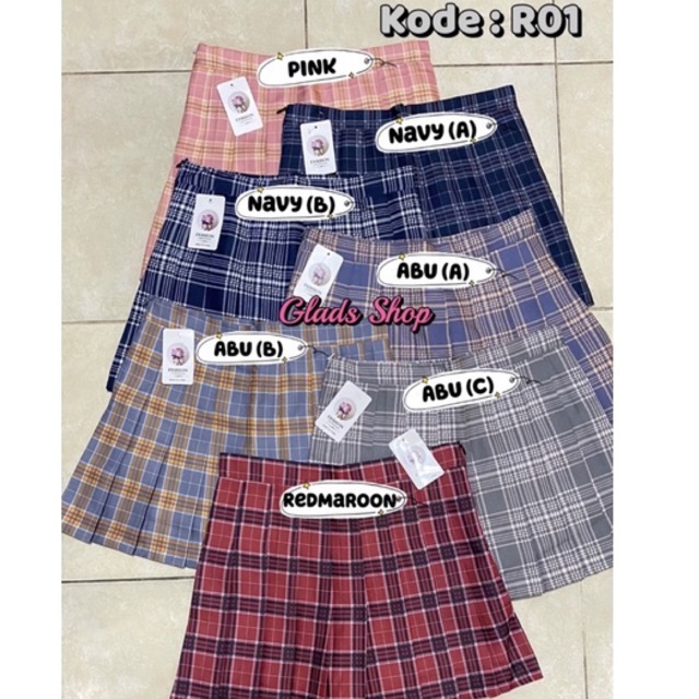 R01 • Korea Mini Skirt • Rok Celana Import • Lipit Skirt • Rok Mini • Rok Pendek Lisa Blackpink