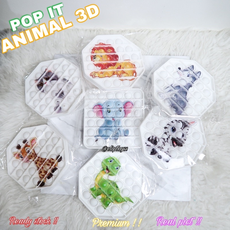 POP IT ANIMAL 3D FIDGET TOYS LIMITED EDITION MAINAN ANAK VIRAL TIKTOK STRESS RELIEF