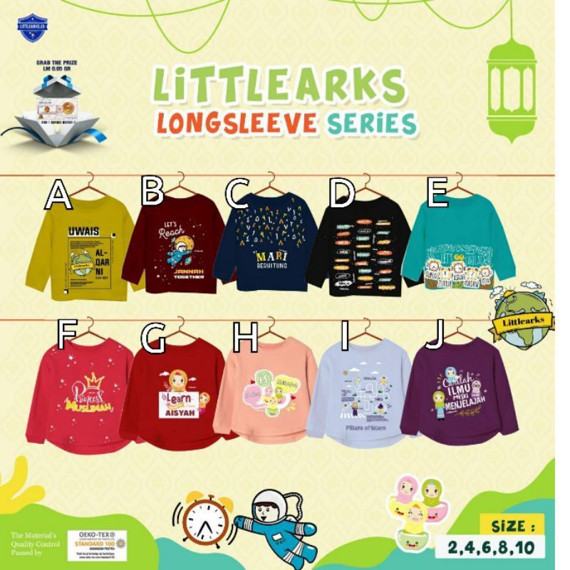 BAJU KAOS MUSLIM ANAK LAKI LAKI BAJU KAOS MUSLIM ANAK PEREMPUAN BAJU KAOS LITTLEARK'S USIA 2-8 TAHUN