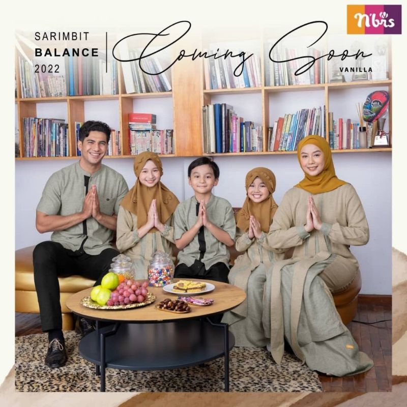 Sarimbit Family Orihibal  Balance Vanilla by Nivras|Baju Gamis|Baju Koko|Koko Jumbo|Koko Couple|Baju