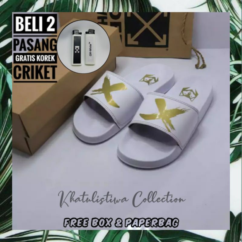 SENDAL MAXSLIDE PRIA / SANDAL SLOP PRIA / SANDAL PRIA CASUAL / SANDAL PRIA KEKINIAN MAXLIDE GOLD