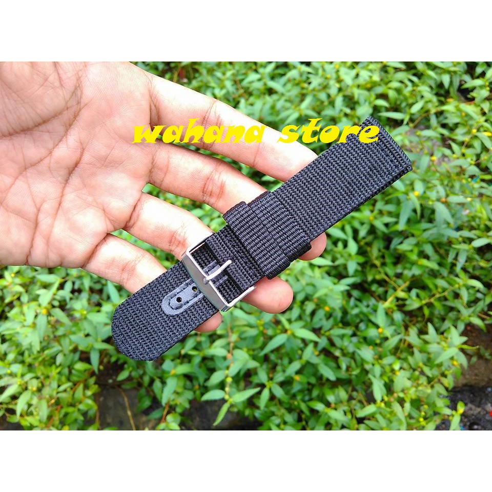 Tali jam Tangan Canvas Hitam strap canvas tali jam tangan