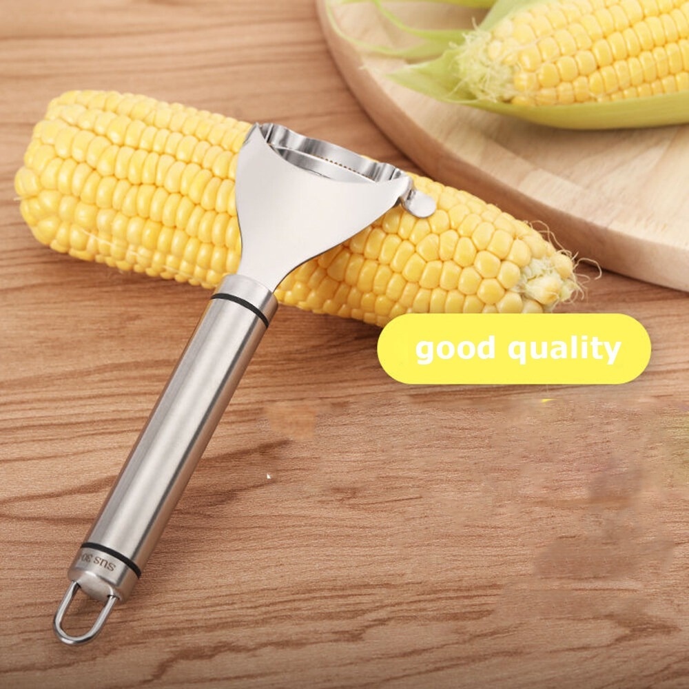 【COD Tangding】Stainless Steel Corn Stripper Corn Kernels Cob Peeler Threshing Kerneler Blade Metal Kitchen Corn Cutter Slicer Tools