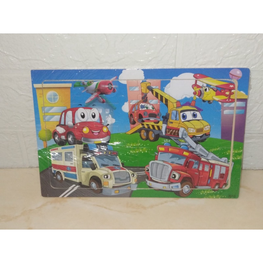 Mainan Anak Puzzle Kayu 30 pcs Jigsaw Edukasi Kartun Karakter hewan