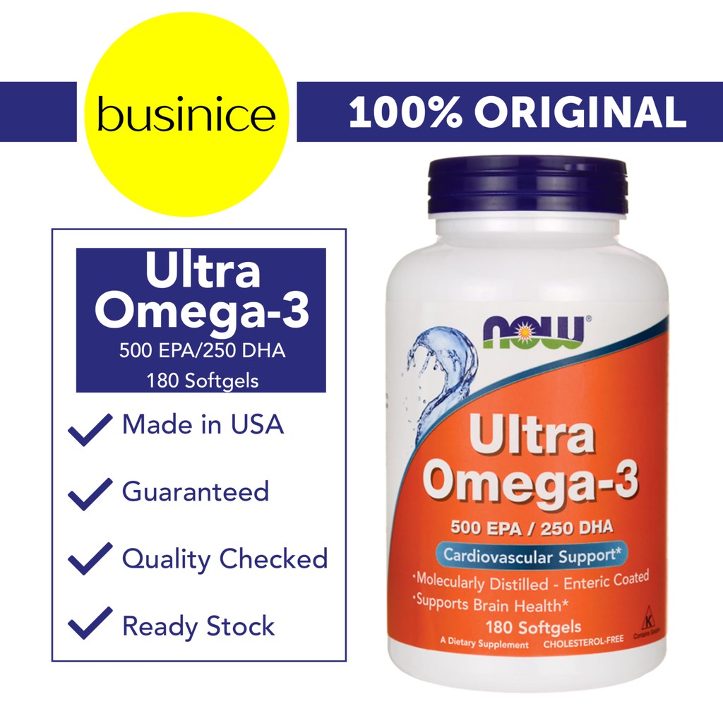 Now Foods Ultra Omega 3 500 EPA 250 DHA Cardiovascular Support 180 Softgels