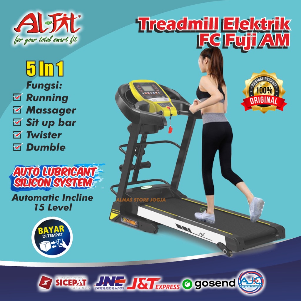 Alat Fitness Lari Di Tempat Treadmill Treatmill ELEKTRIK FC FUJI AM 5 Fungsi Murah Bisa di Lipat