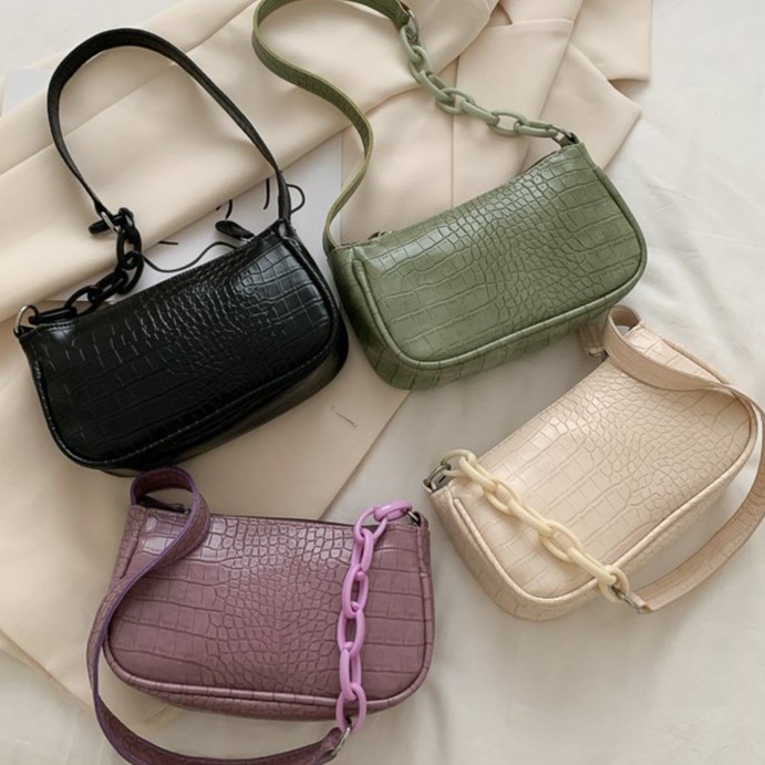 TM-54 tas wanita summer motif crocodile pesta formal kerja bag jinjing import korea jepang