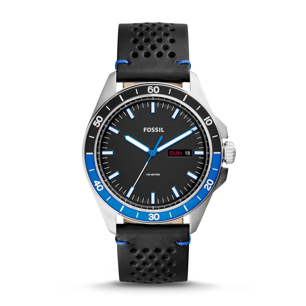 Fossil Sport - Black Leather - Jam Tangan Pria - FS5321 - SL