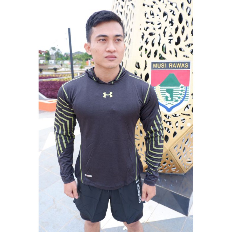 KAOS LENGAN PANJANG HOODIE IMPORT QUALITY RUNNING GYM SEPEDA