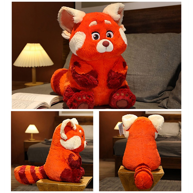 Mainan Boneka Stuffed Plush Panda Warna Merah Untuk Hadiah Anak