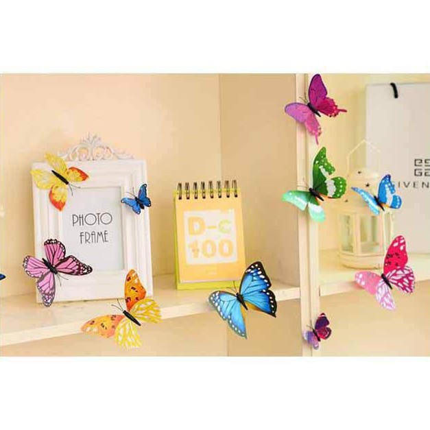 Grosir - 839(12PCS) Stiker Dinding 3D Motif Kupu-Kupu / Dekorasi Dinding Rumah / Butterfly Sticker