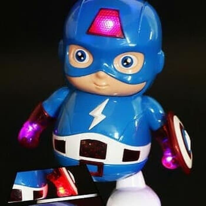 Dancing Robot Captain America with LED / Pajangan Dance Hero M153C