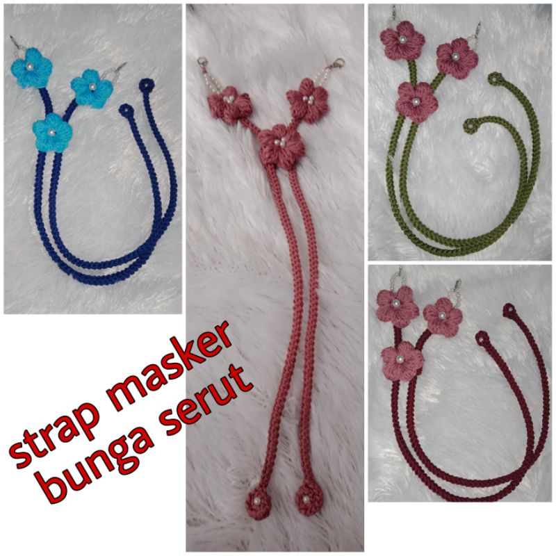 Strap masker rajut hijab murah 2in1/ konektor masker
