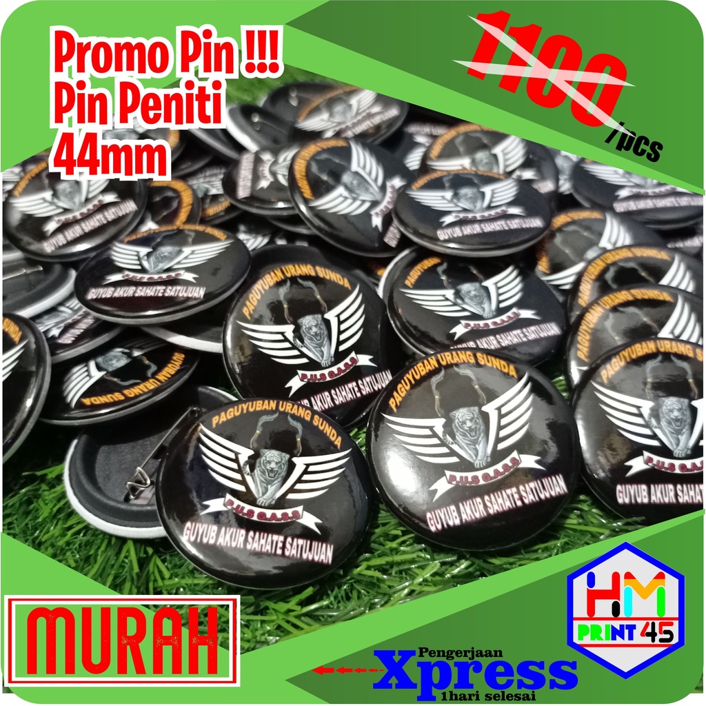 (TERLARIS) CETAK PIN PENITI Bross CUSTOM 44mm TERMURAH PIN bros Souvenir